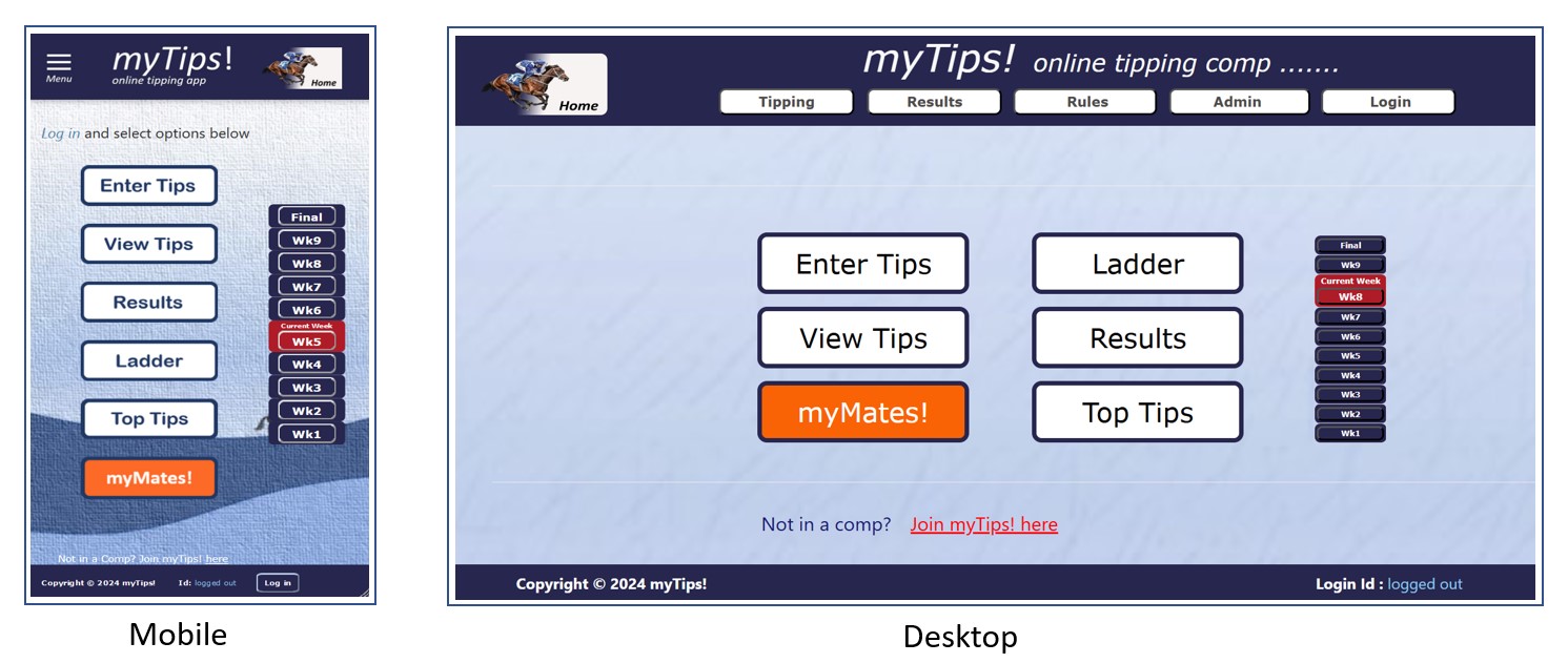 myTips Main Menu